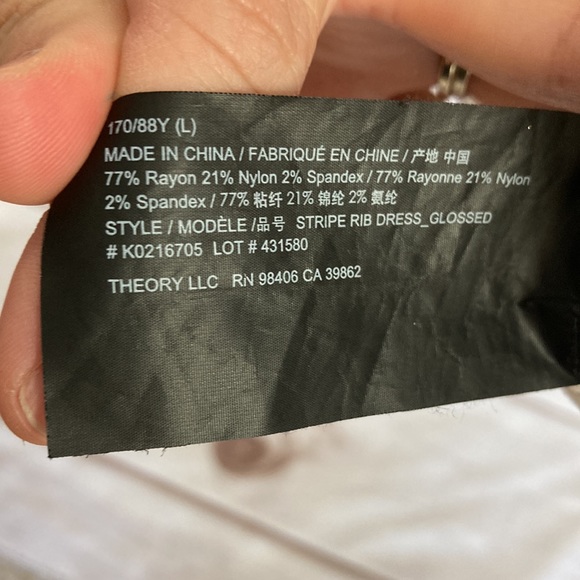 Theory Ribbed Midi Dress - Size Large - Picture 9 of 14